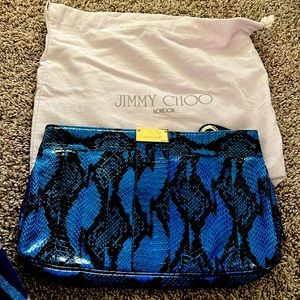 Jimmy Choo snake print clutch with dust bag